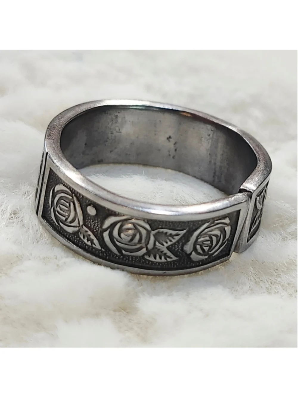 Rose Ring size 13 silverwear spoon ring
